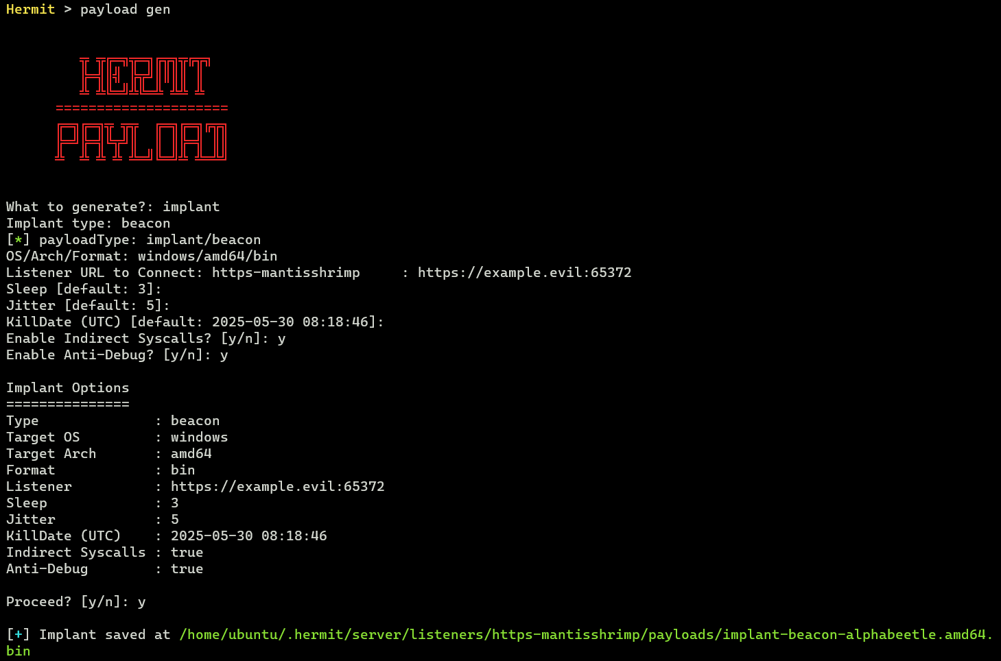 payload gen shellcode